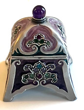 Jay Strongwater Trinket Box Merlin Persian Purple Enamel & Swarovski Crystals picture