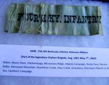4th KENTUCKY INFANTRY Reunion Confederate Civil War Ribbon UCV picture
