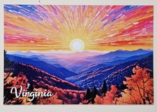 Mountain Painting. Sunset. Virginia. New Postcard  picture