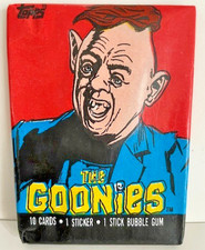Vintage 1985 Topps The Goonies Trading Cards Wax Pack Sealed Sticker & Gum #1 picture