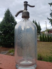 RARE ETCHED FOOTED BASE BELLINGHAM WASHINGTON BOTTLING WORKS INC. SELTZER BOTTLE picture