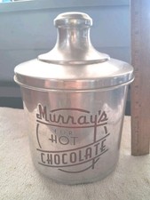 VTG&Very Rare1940s - 50s Murray's Hot Chocolate Aluminum Soda Fountain Canister picture