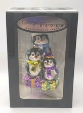 Celebrations by Radko 2013 Hand Crafted Glass 3 Penguins Presents New ornament  picture