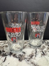Set o 2 Samuel Adams “Cheers to 250” Pint Beer Glasses Patriotic Limited Edition picture