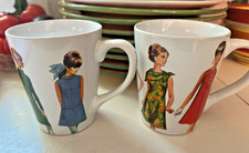 2 Simplicity Vintage 1960'S Dress Style Coffee Cups Mugs Retro picture
