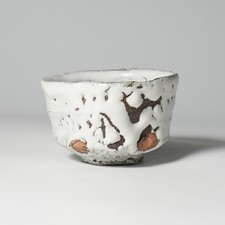 White hagi guinomi sake cup. Kazuyuki Suizu. Japanese pottery Hagiyaki. picture