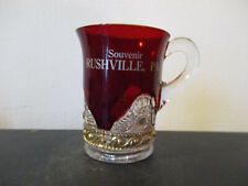 Circa 1910 EAPG Souvenir Cup Colorado Ruby Flash Glass Rushville Pennsylvania  picture