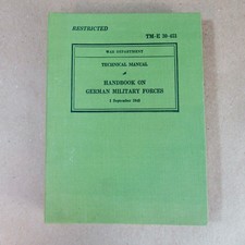 Original WWII 1943 US Army TM-E 30-451 Handbook on German Military Forces picture
