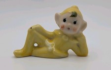 Vintage Small Ceramic Yellow Japanese Pixie  picture