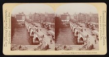 Photo:Glasgow Scotland River Clyde Bridge Streetcars 1901 Stereoview picture