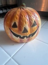 Vintage Relpo Ceramic Jack-O-Lantern Pumpkin Planter Halloween Fall picture