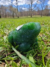 Certified Handmade Authentic Canadian Icy Nephrite Jade Frog (Yukon Jade) picture