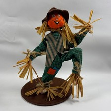 Annalee Country Bumpkin Scarecrow Doll 1997 Pumpkin Face Posable Fall Figure picture
