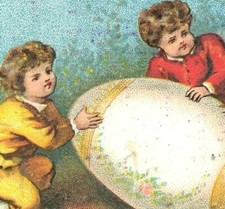 1880s Young's Creamery & Dairy Butter Teas Coffees Spices Giant Egg & Kids P208 picture