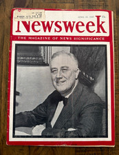 Newsweek Vintage English Paper Non-Sport Trading Card April 23, 1945 picture