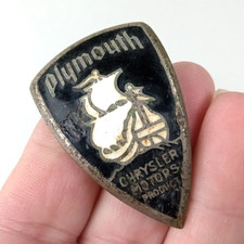 Original 1930's Plymouth Mayflower Chrysler Motors Products Emblem Badge FOX CO. picture