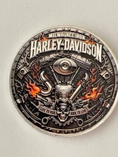 HARLEY-DAVIDSON RIDE FREE COIN, HARLEY TOKEN, HARLEY ROUND, challenge coins, picture