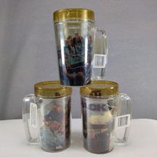 Vintage 1991 Set of 3 Joe Camel Thermo-Serv Plastic Mugs *Sealed* USA 6.5