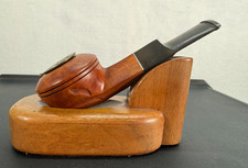 Vintage Custom Made Imported Briar Squat Bulldog Tobacco Pipe Metal Wind Cap picture
