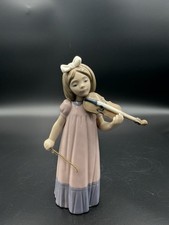 NAO by Lladro Girl With Violin #1034 Porcelain Figurine Spain picture