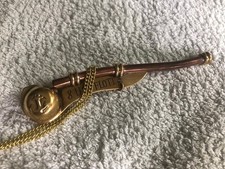 1942 DANZIG GERMAN KRIEGSMARINE 8TH U-BOAT FLOTILLA BOATSWAIN'S WHISTLE / BRASS picture