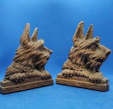 Scottish Terrier Profile Bookends Vintage Syroco Woodite Scotty Dog 1930s picture