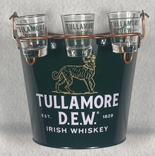 TULLAMORE D.E.W. Bucket with Bottle Opener, 3 shot glass holder, 3 shot glasses picture