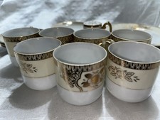 Antique Hand Painted Porcelain Teacups Saucer Chikaramachi 1920-40