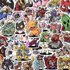 Digimon Stickers 50 Pack Decal Sticker Set Agumon War Greymon Large 2 Inch Avg.+ picture