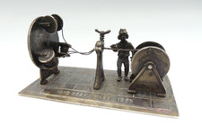 VTG Miniature Dutch  DRAKA KABEL Cable old making Figure & Machine silver plate picture