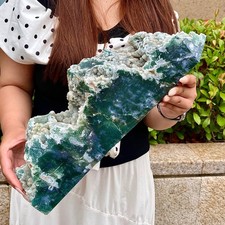 11.75LB  Natural green moss agate quartz obelisk crystal aura healing energy picture