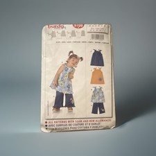 Burda 9708 Girls Dress & Pants Sewing Pattern Child Sizes 6M 9M 12M 18M 2 3 picture