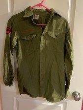 Vintage 1950s 60s BSA Boy Scouts Uniform Shirt Troop 659 Bugler Beaver Patch picture