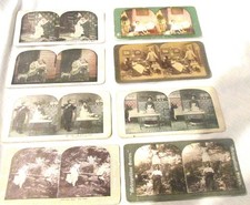 Vtg. Antique  Stereoscope Cards Couples Humorous -Eight picture