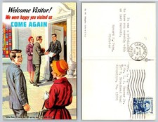 Welcome Visitor Church Greeting Illustration Postcard picture