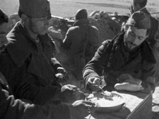 Nationalist soldiers their base camp at siege Madrid at Spanish Ci- Old Photo picture