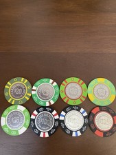 (8) $20 $25 $100 Caribe Hilton San Juan Puerto Rico Casino Chips ***Very Rare*** picture