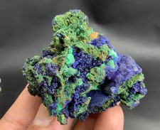 Azurite–Malachite Specimen with Deep Blue Azurite Crystals and Green Malachite picture