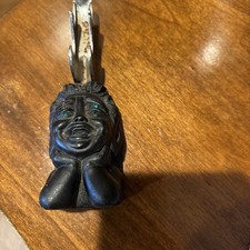 Vtg Rare Tikki Face? Carved Bottle Opener Coco Joes Hawaii 4 Green Eyes Man Cave picture