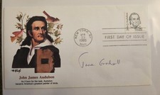 Jane Goodall signed Audubon envelope with stamp VERY RARE picture