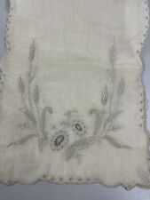 Madeira Style Sheer Floral Embroidered Cutwork Table Runner/Dresser Scarf 11x36