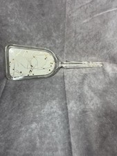 1960s Jewelite Beige and Gold Flare Plastic Hand Mirror USA See Pics picture
