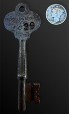 Antique c.1905-1935 French Lick Springs Hotel Room Key 1039 By Russwin 3.5” Long picture
