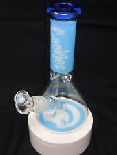 8” Cookies Blue Thick Glass Beaker Bong Water Pipe picture