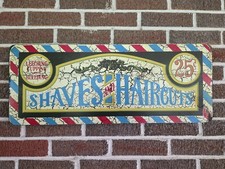 Vintage George Nathan Wood Barber Shop Sign Shaves Haircuts Leeching Cupping picture