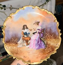 Antique Limoges France 12” Cabinet Plate Strawbridge & Clothier Signed Rogin picture