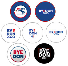 BYEDON 2020 Set of 7 buttons - BYE DON (Goodbye Donald Trump) - 2.25 inch pins picture