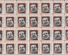 NIXON NOW • 1972 Presidential Campaign • Sheet & Blocks of Stamps • No Gum _mb picture
