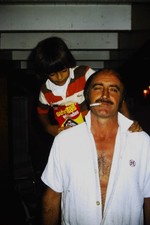 c1980's 35mm Slide Film Man Smoking Child Sabritas Chips Mexico Color Photo picture