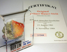 Original Piece of the REAL BERLIN WALL Mounted in Acrylic Display with picture